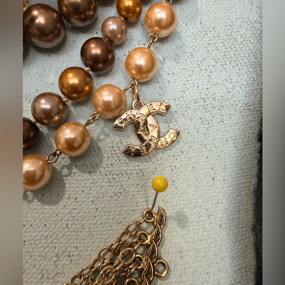 Silky Beige Button-Front Women's Shirt with Jewelry Set - Picture 14 of 14